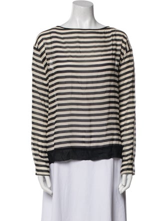 Nili Lotan Silk Striped Top