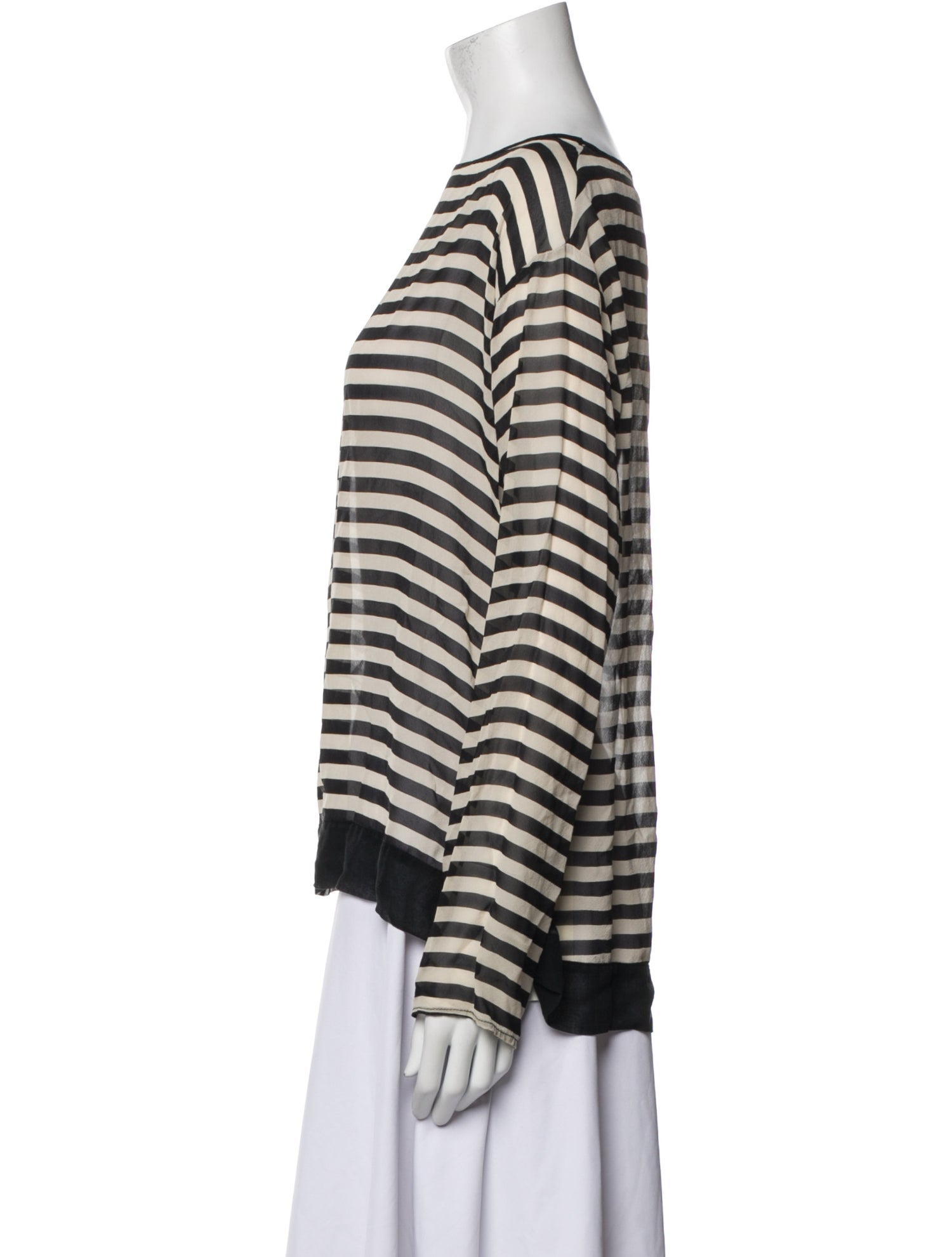 Nili Lotan Silk Striped Top