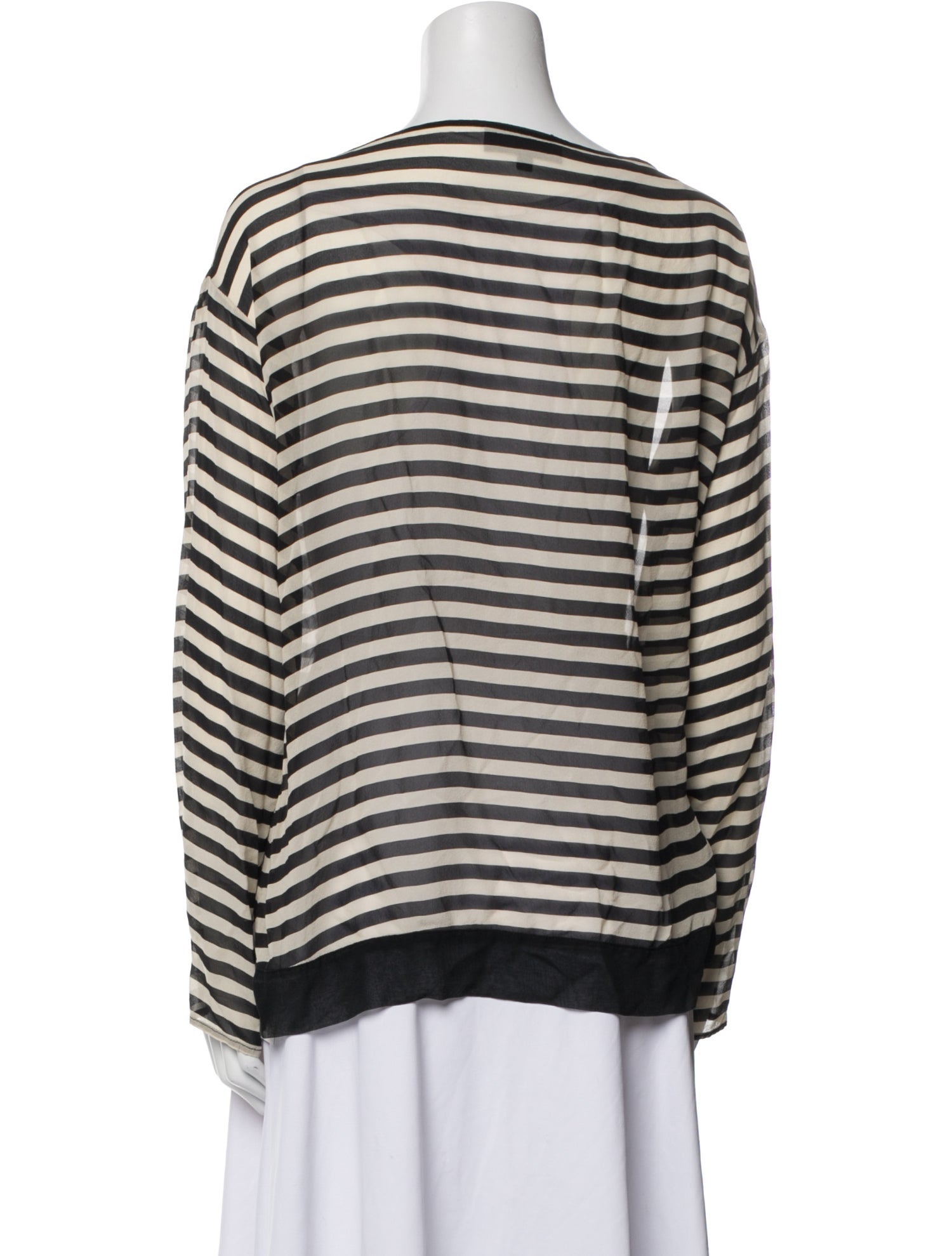 Nili Lotan Silk Striped Top