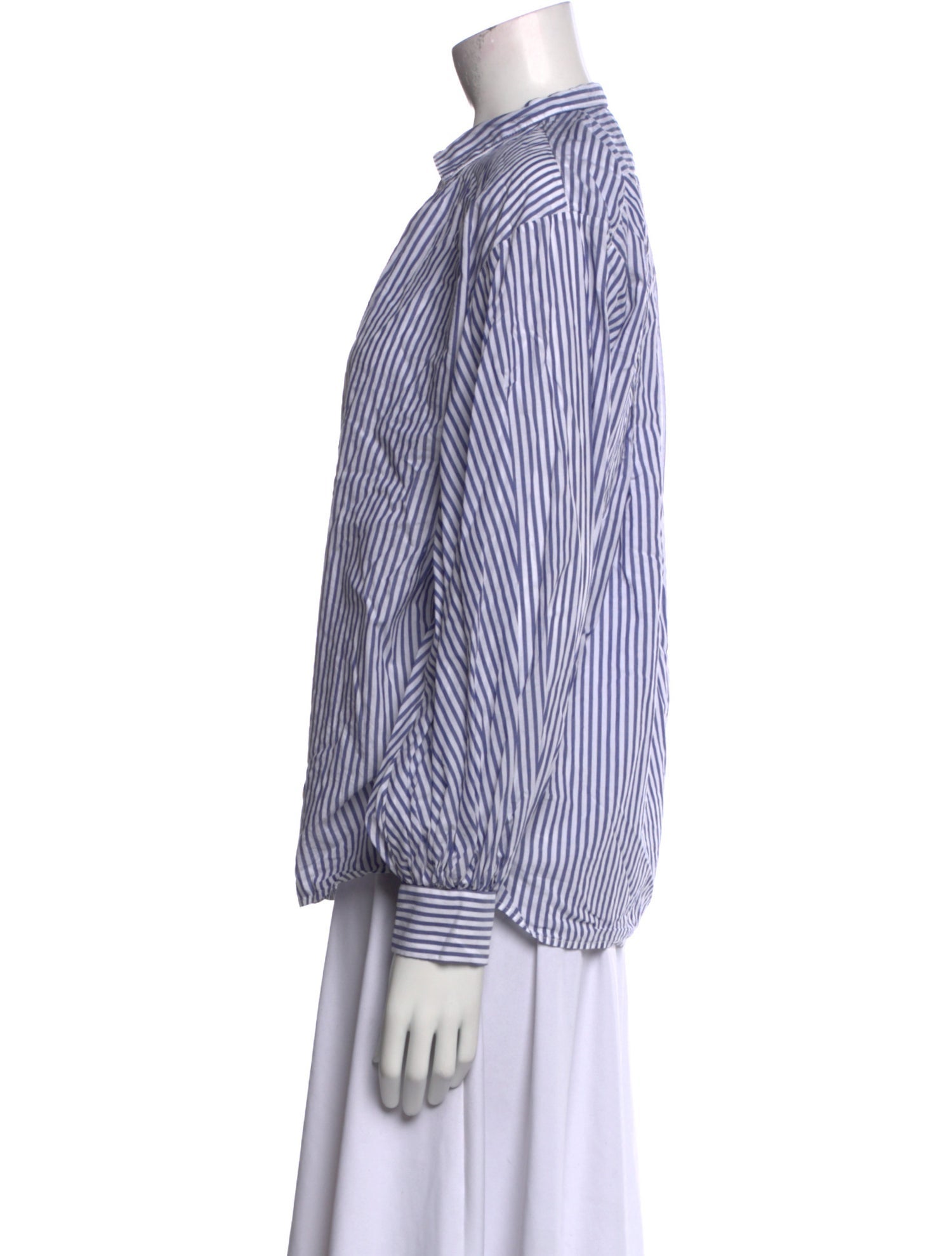 Nili Lotan Striped Long Sleeve Button-Up Top