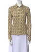Nili Lotan Printed Long Sleeve Button-Up Top