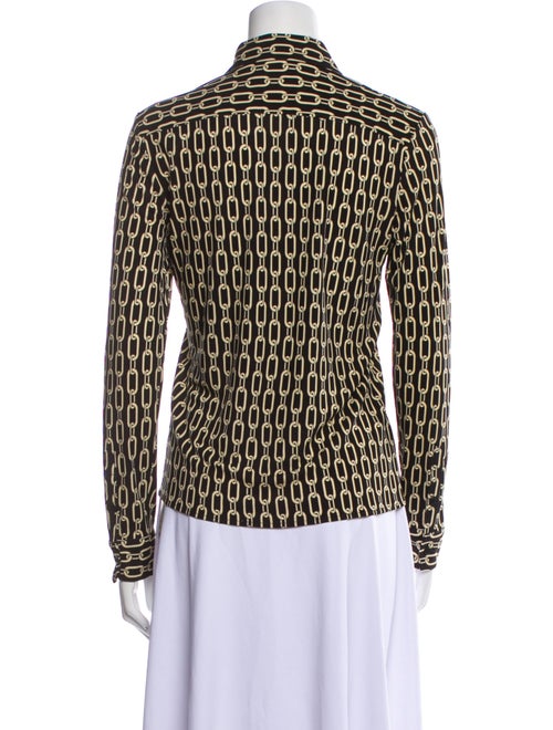 Nili Lotan Printed Long Sleeve Button-Up Top