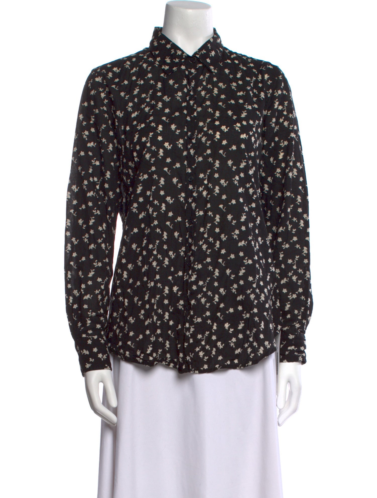 Nili Lotan Printed Long Sleeve Button-Up Top