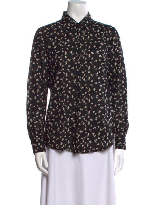 Nili Lotan Printed Long Sleeve Button-Up Top