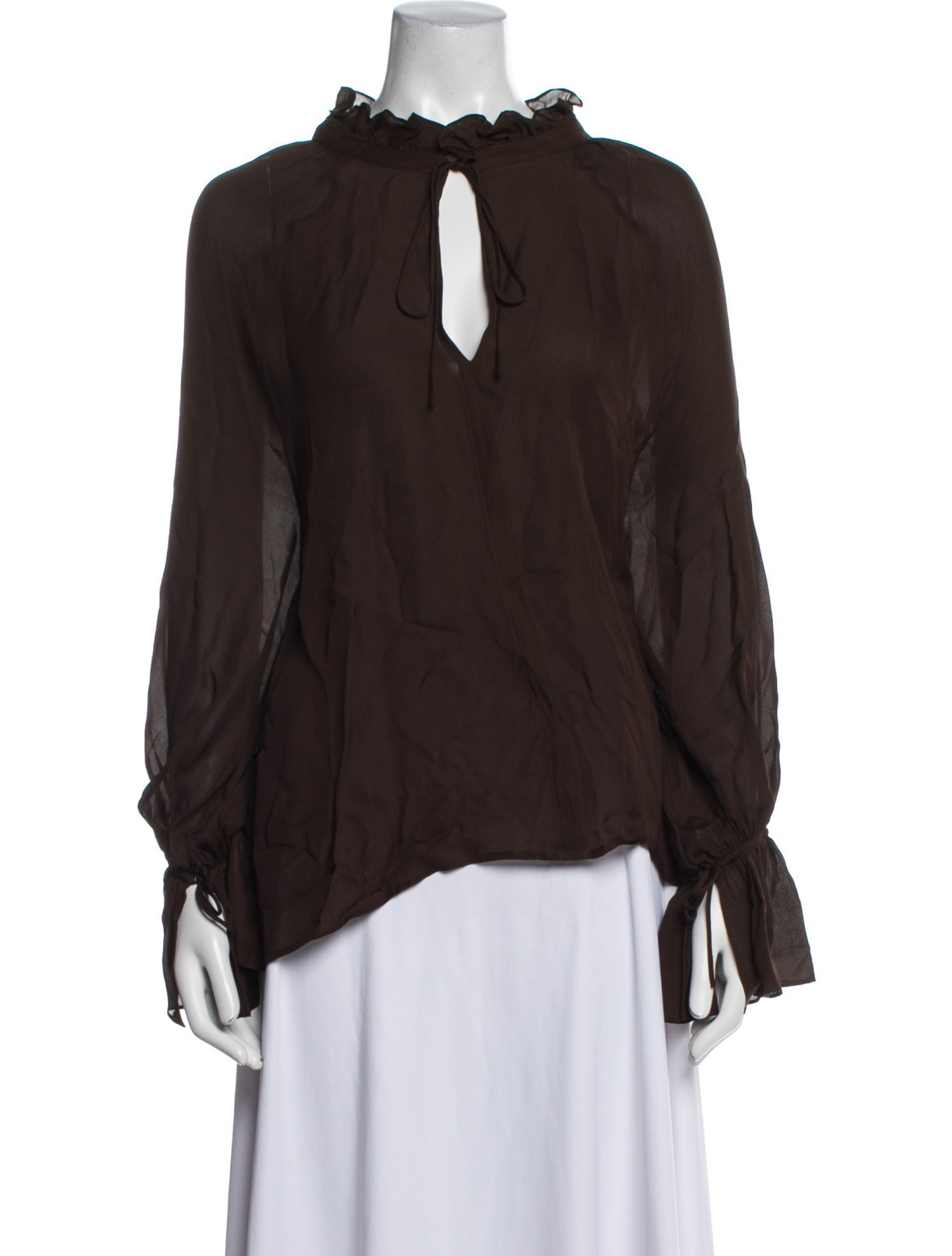 Nili Lotan Silk V-Neck Blouse