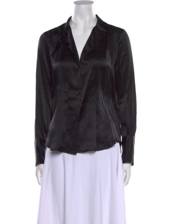 Nili Lotan Silk Long Sleeve Button-Up Top