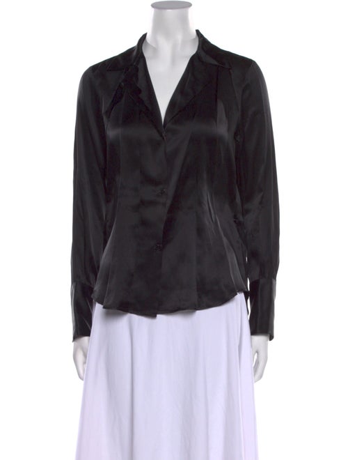 Nili Lotan Silk Long Sleeve Button-Up Top