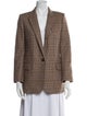 Nili Lotan Wool Plaid Print Blazer