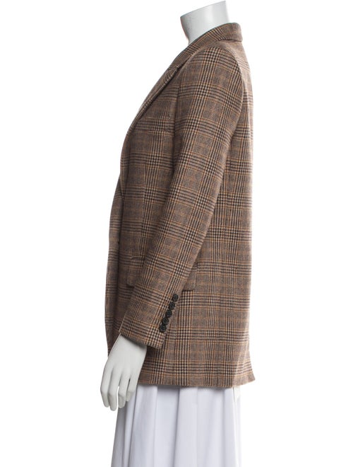 Nili Lotan Wool Plaid Print Blazer