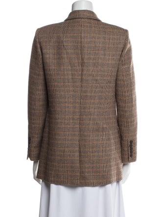 Nili Lotan Wool Plaid Print Blazer