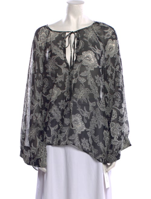 Nili Lotan Silk Printed Blouse