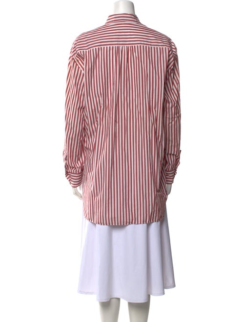 Nili Lotan Striped Long Sleeve Button-Up Top