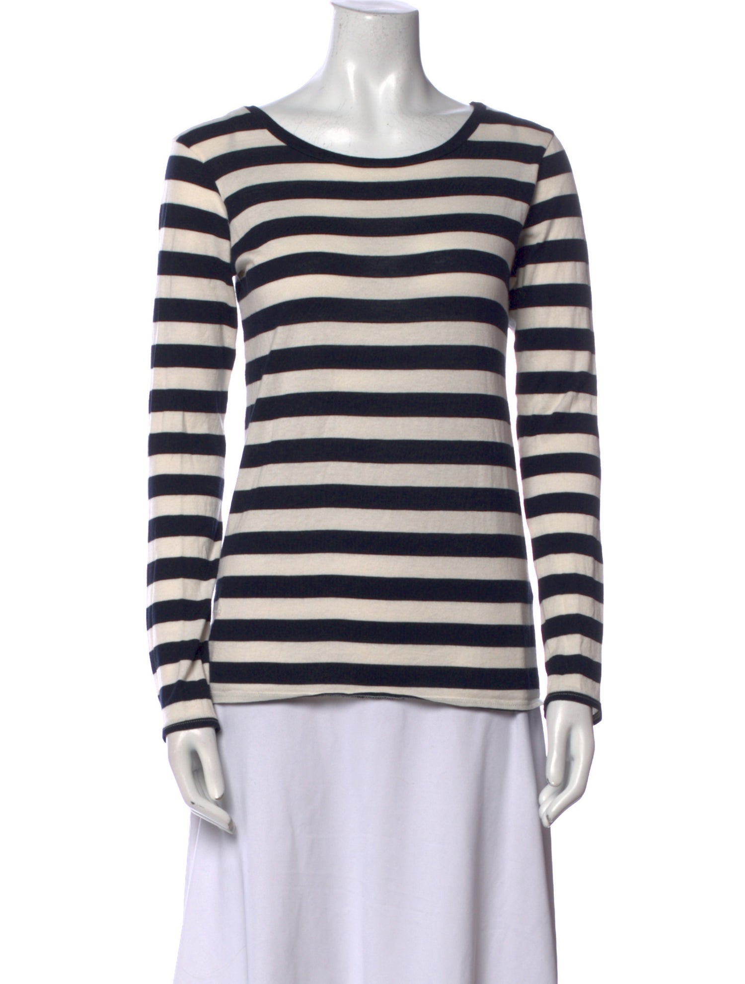 Nili Lotan Striped Scoop Neck T-Shirt