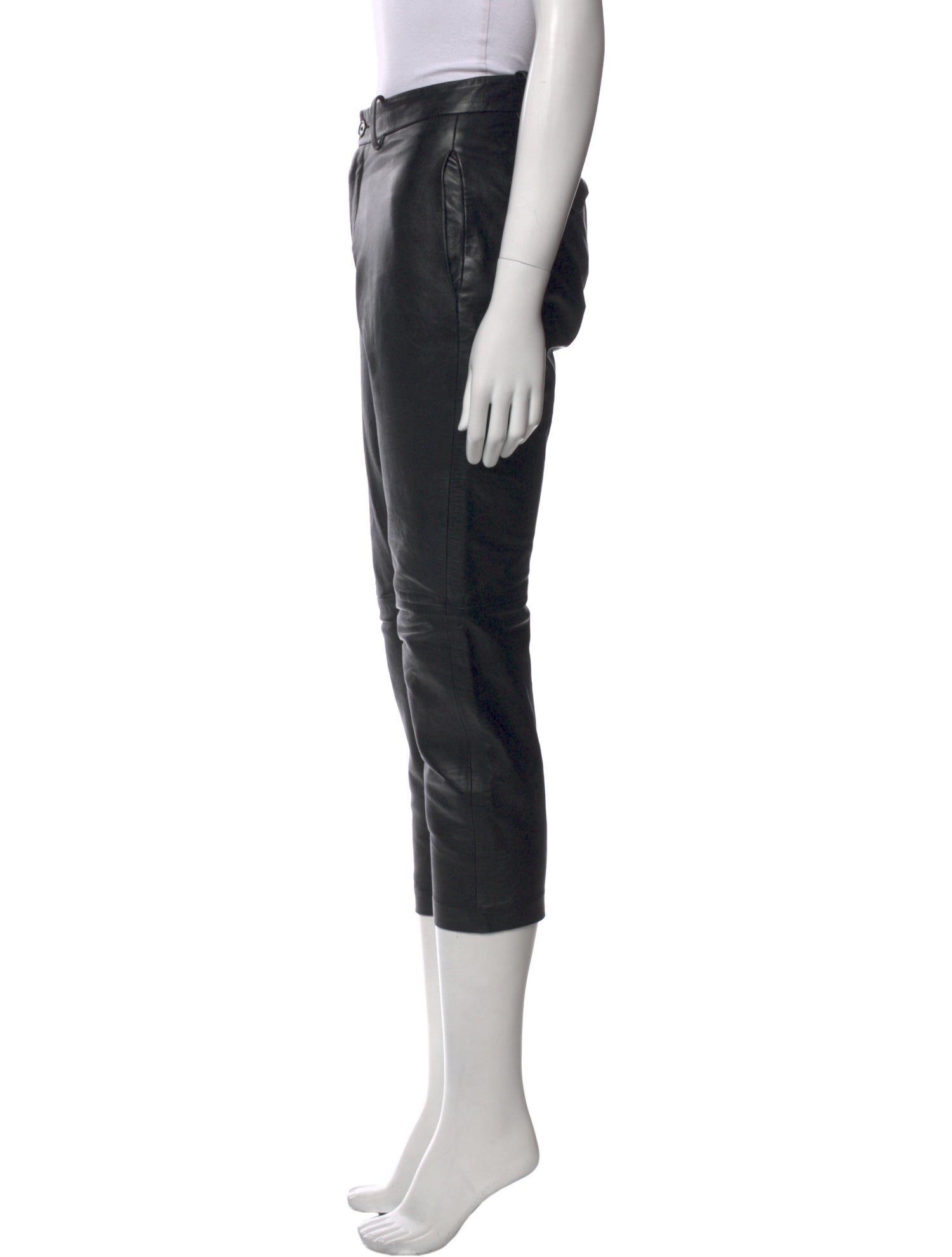 Nili Lotan Lambskin Straight Leg Pants