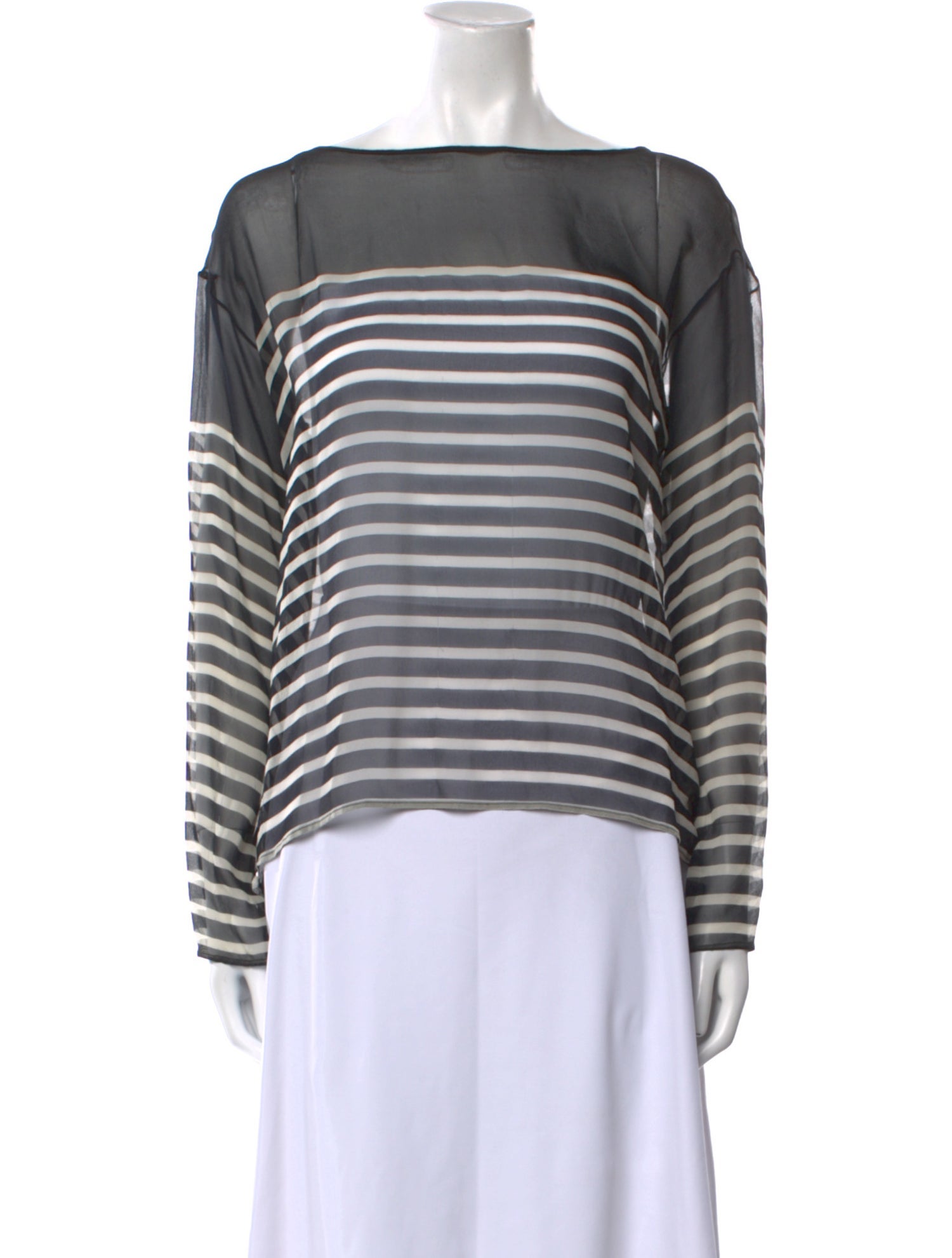 Nili Lotan Silk Striped Top