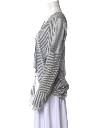 Nili Lotan Striped V-Neck Crop Top