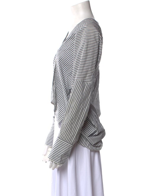 Nili Lotan Striped V-Neck Crop Top