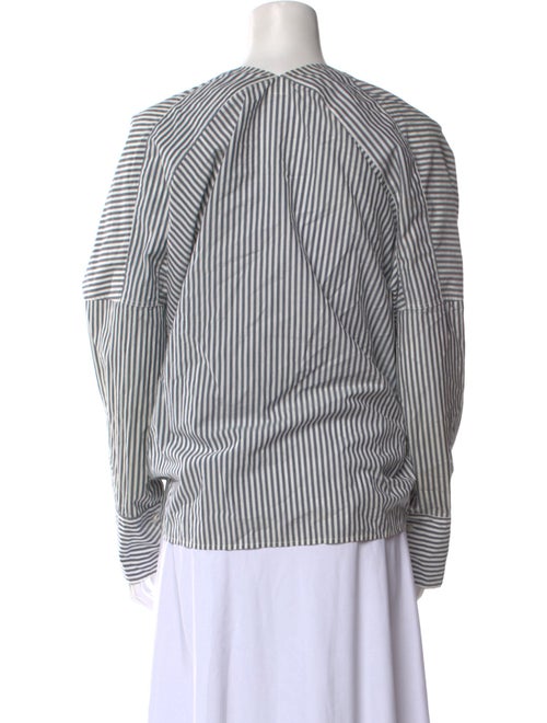 Nili Lotan Striped V-Neck Crop Top