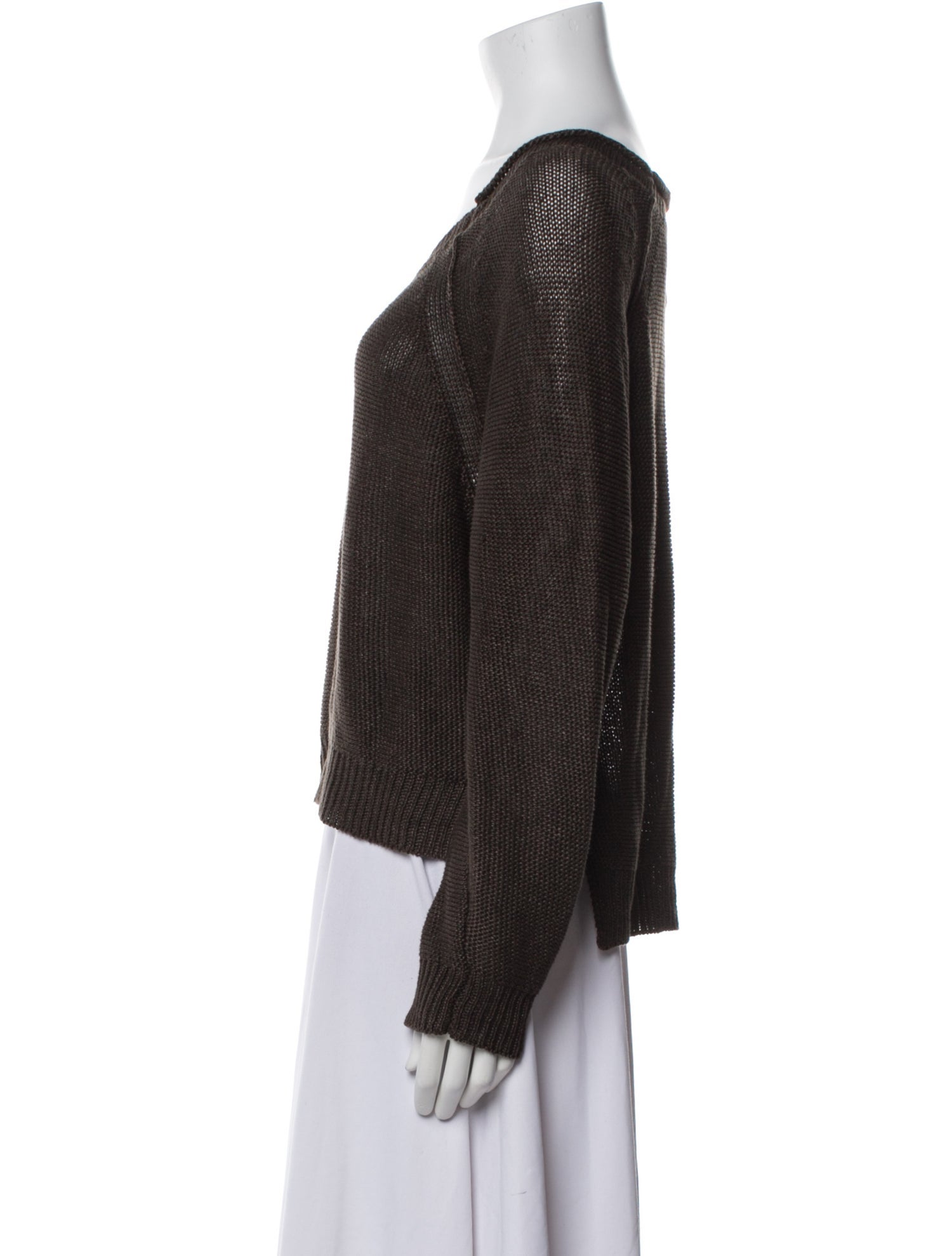 Nili Lotan Linen Scoop Neck Sweater