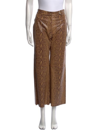 Nili Lotan Animal Print Wide Leg Pants