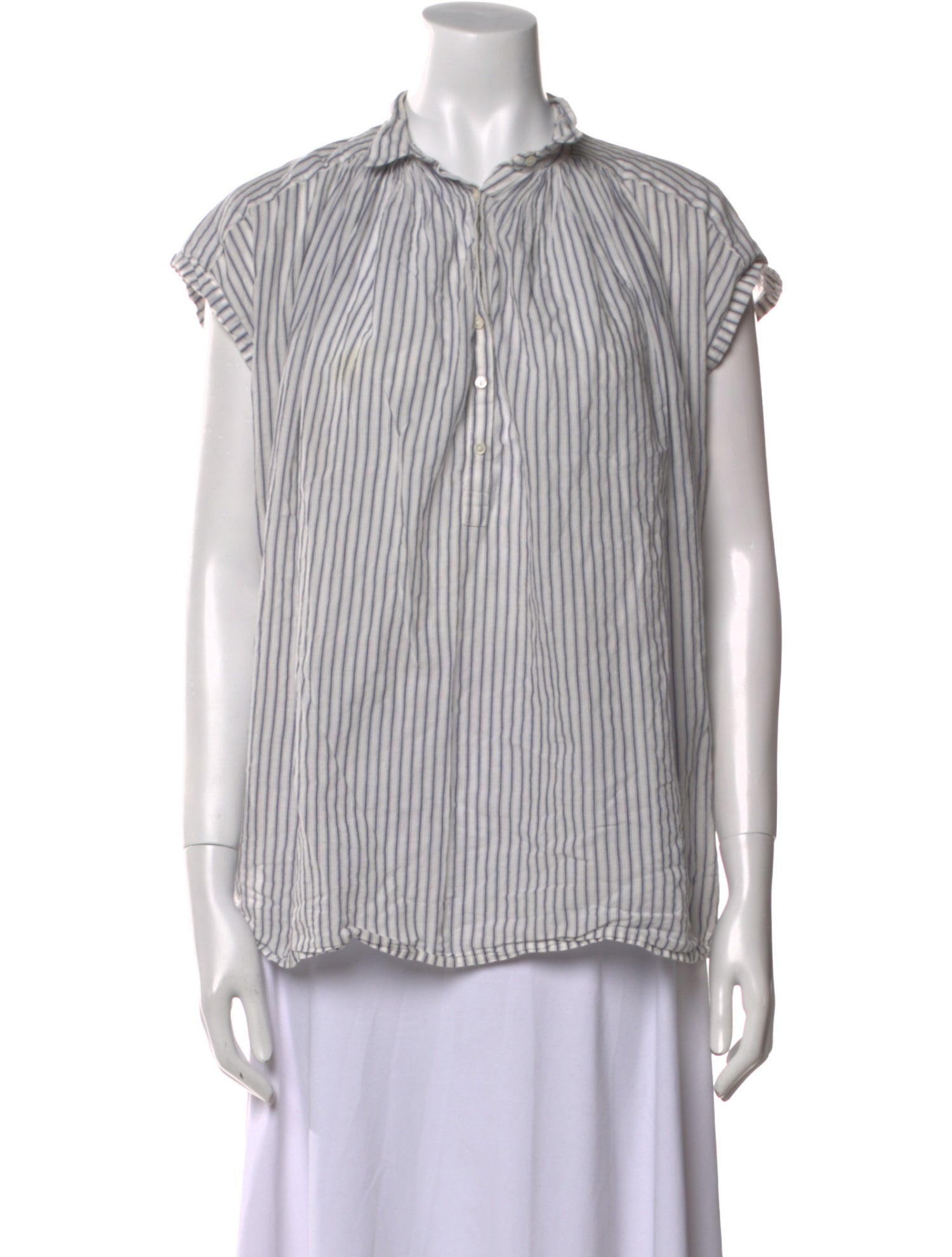 Nili Lotan Striped Mock Neck Polo