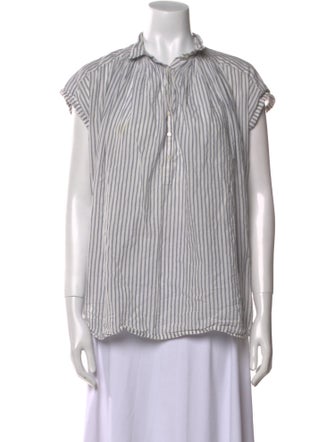 Nili Lotan Striped Mock Neck Polo