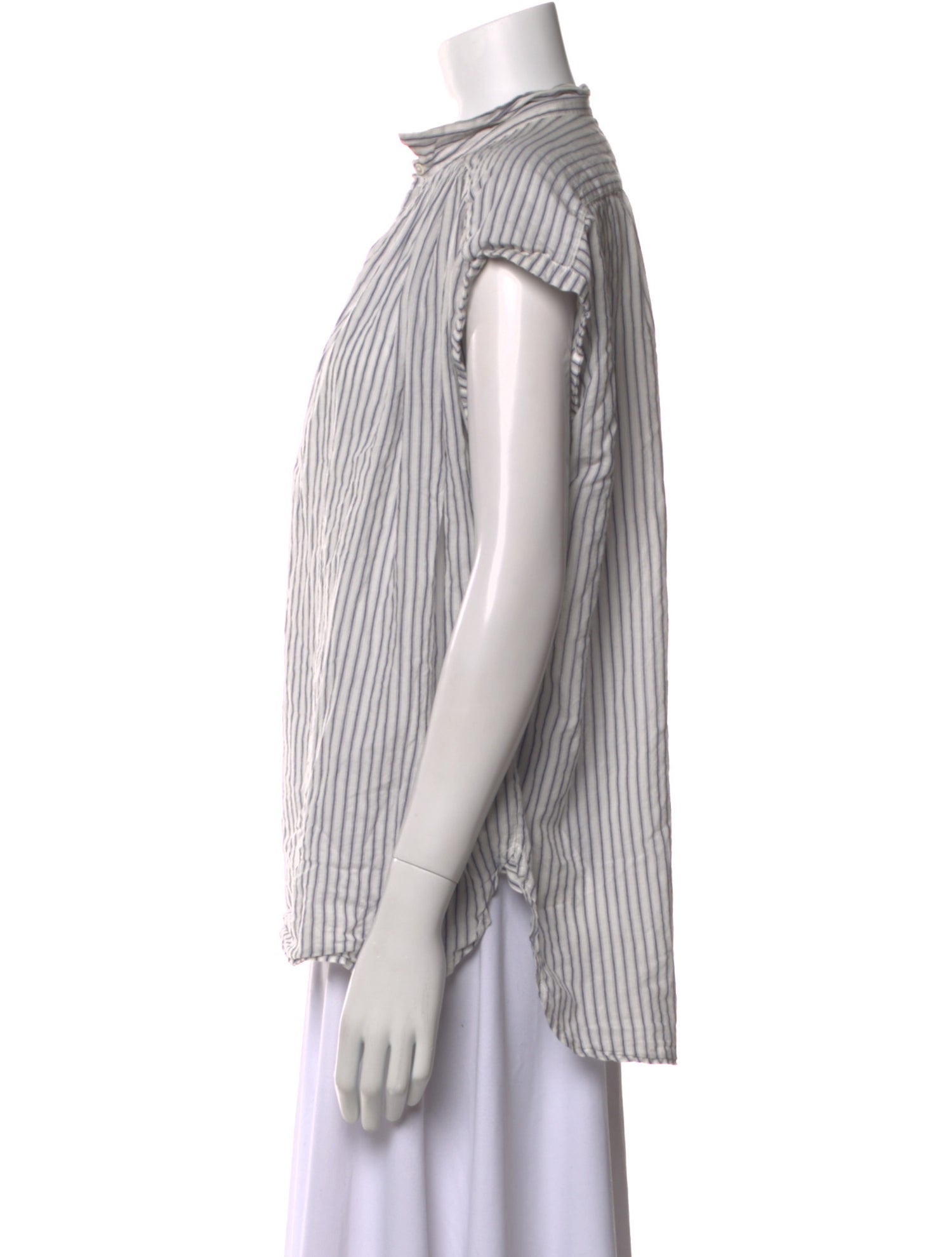 Nili Lotan Striped Mock Neck Polo