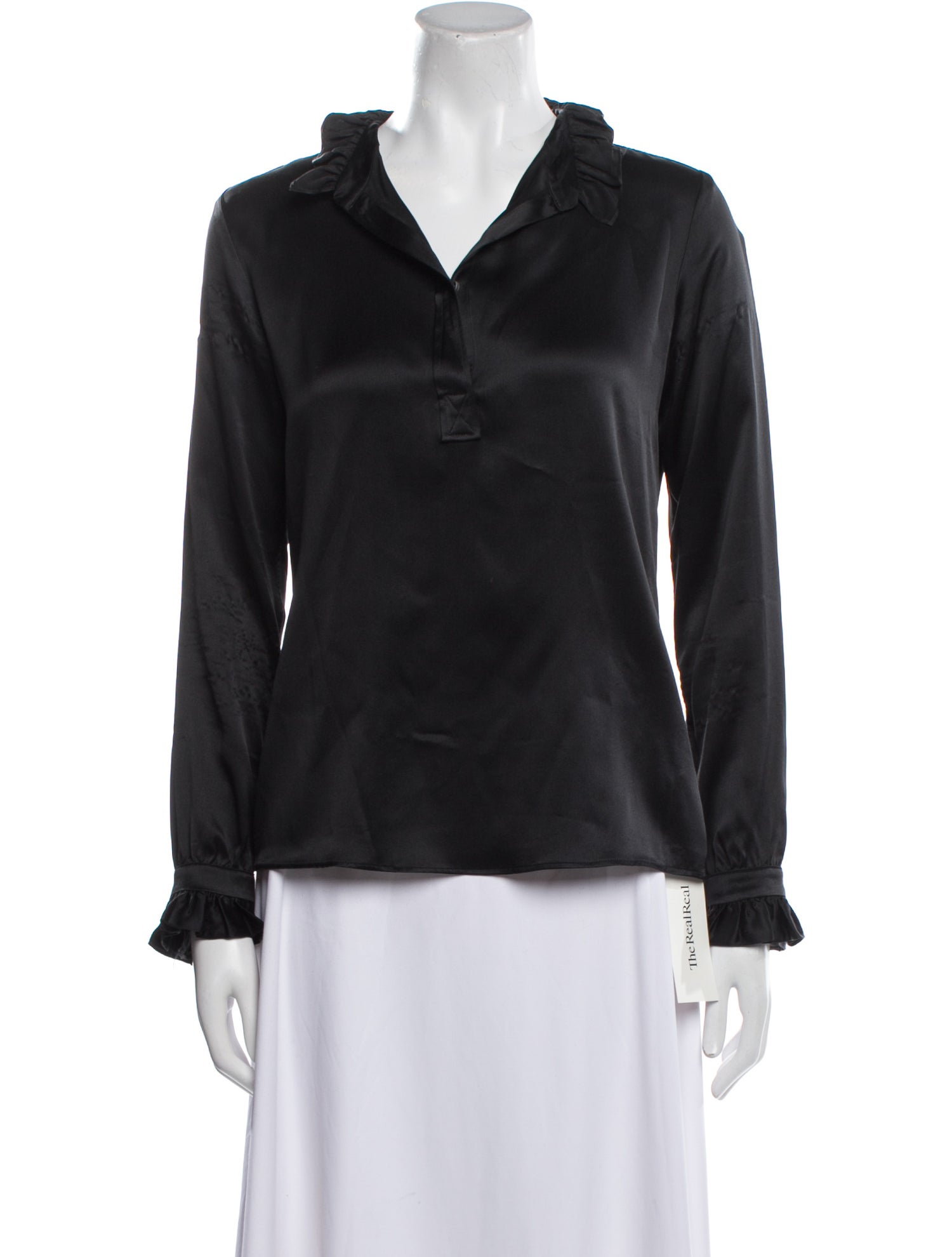 Nili Lotan Silk V-Neck Blouse
