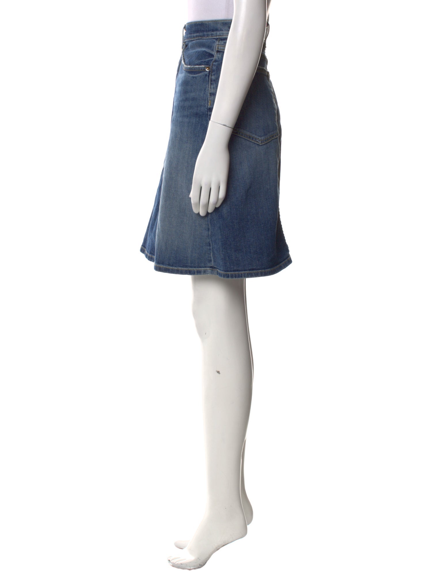 Nili Lotan Distressed Accents Knee-Length Skirt