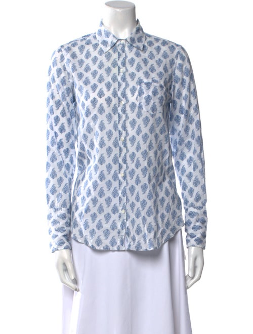 Nili Lotan Printed Long Sleeve Button-Up Top