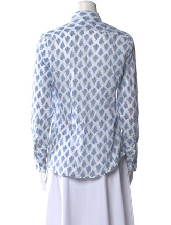 Nili Lotan Printed Long Sleeve Button-Up Top