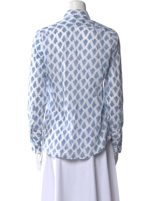 Nili Lotan Printed Long Sleeve Button-Up Top