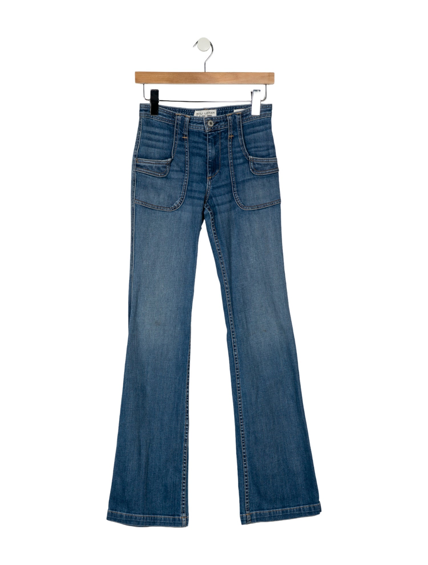Nili Lotan Mid-Rise Wide Leg Jeans