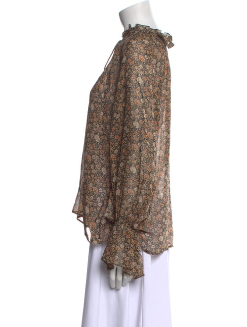 Nili Lotan Silk Floral Print Blouse