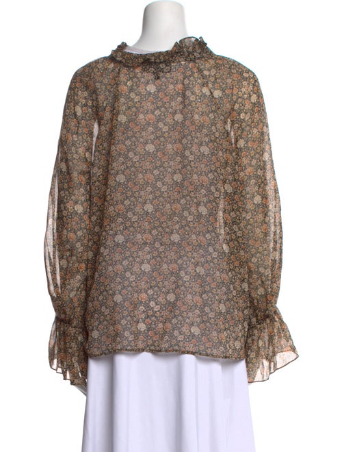 Nili Lotan Silk Floral Print Blouse