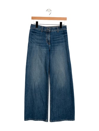 Nili Lotan Mid-Rise Wide Leg Jeans