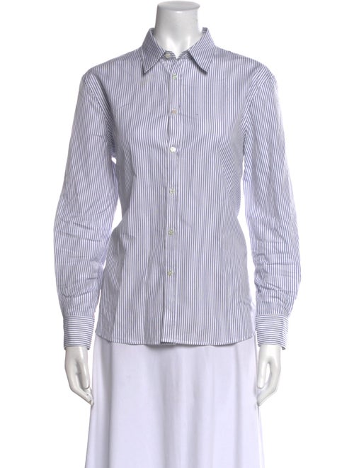 Nili Lotan Striped Long Sleeve Button-Up Top