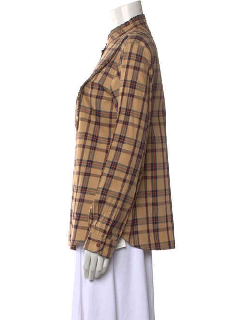 Nili Lotan Plaid Print Long Sleeve Button-Up Top