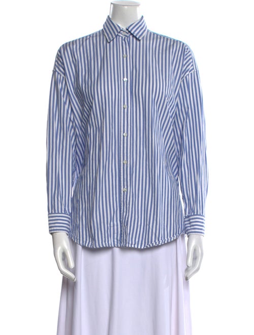 Nili Lotan Striped Long Sleeve Button-Up Top