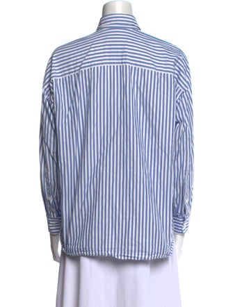 Nili Lotan Striped Long Sleeve Button-Up Top