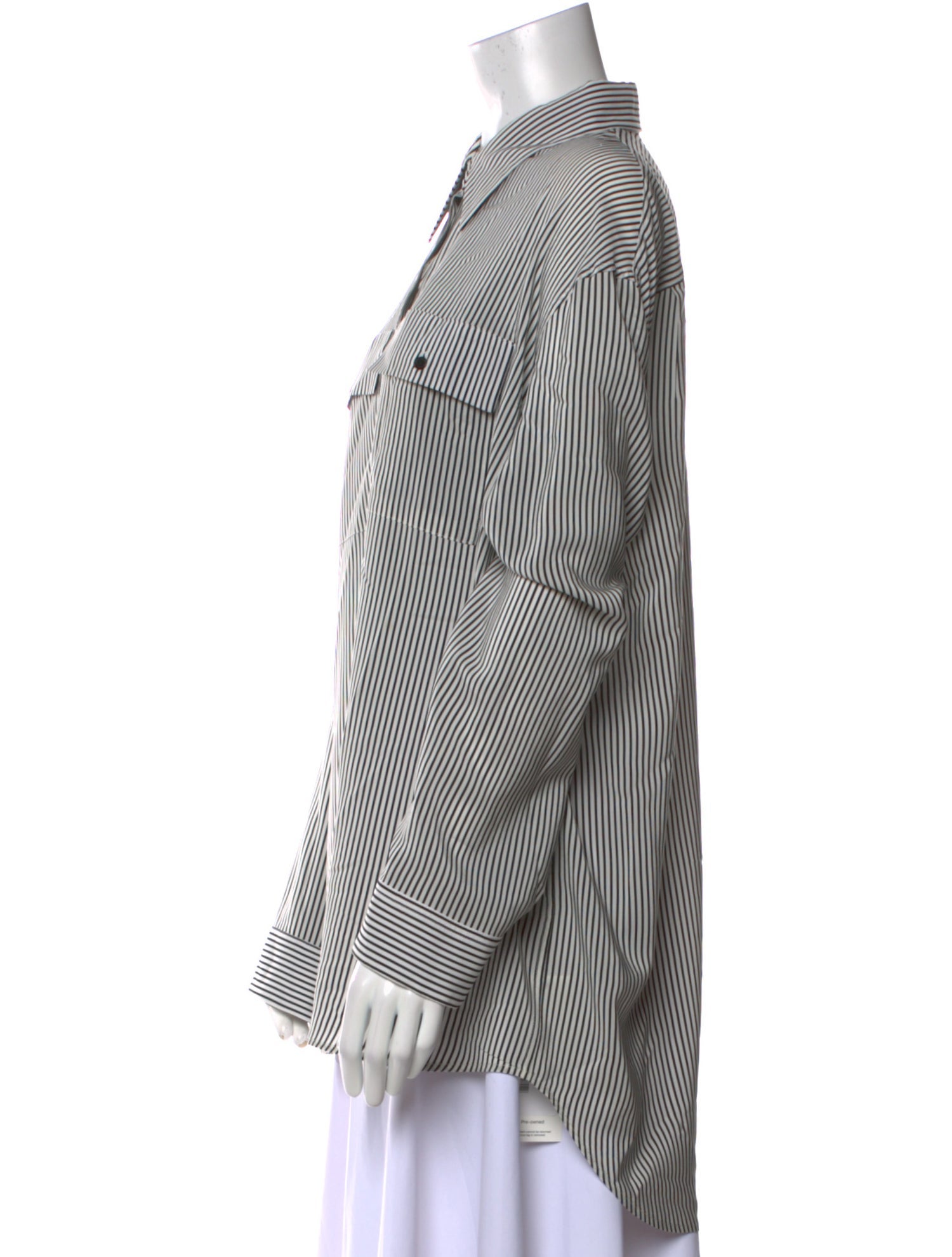 Nili Lotan Silk Striped Button-Up Top