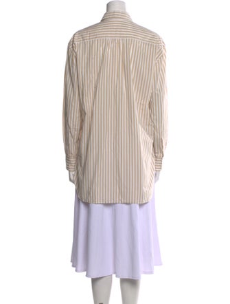 Nili Lotan Striped Long Sleeve Button-Up Top