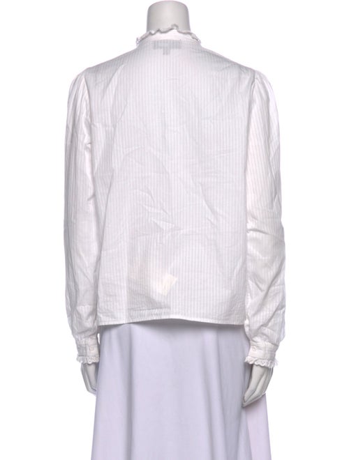 Nili Lotan Mock Neck Long Sleeve Button-Up Top