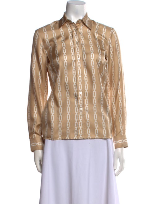 Nili Lotan Silk Striped Button-Up Top