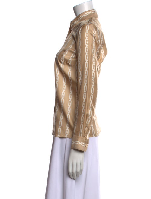 Nili Lotan Silk Striped Button-Up Top