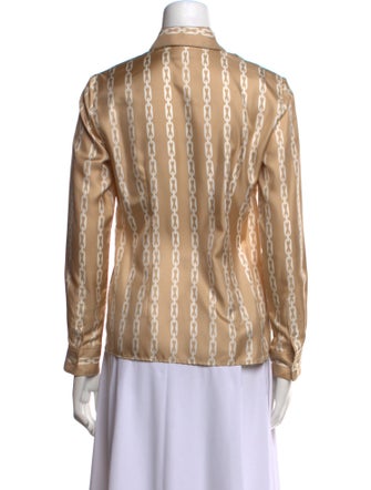 Nili Lotan Silk Striped Button-Up Top