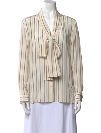 Nili Lotan Silk Striped Blouse