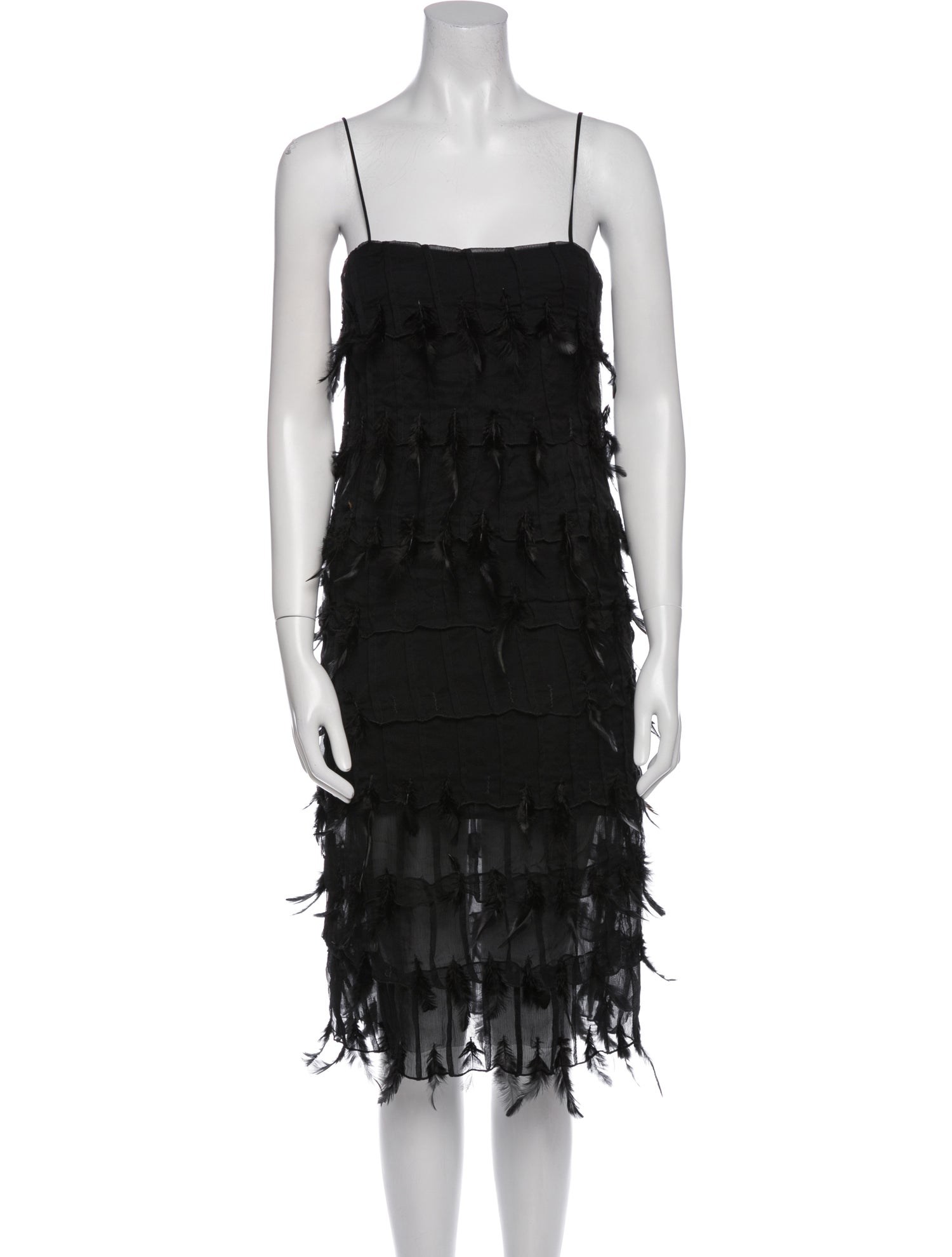 Nili Lotan Square Neckline Midi Length Dress