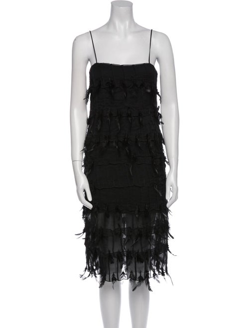 Nili Lotan Square Neckline Midi Length Dress