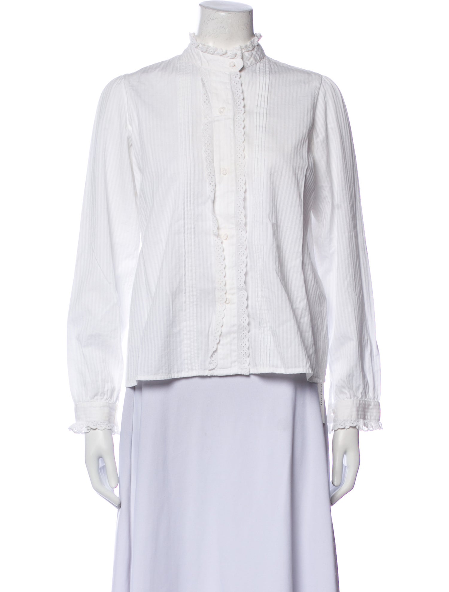 Nili Lotan Mock Neck Long Sleeve Blouse